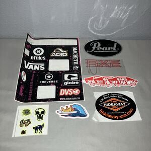 Stickers 20+ Lot Skateboard Shoe Brands Vans Dvs Etnies Adio Converse Globe Axe